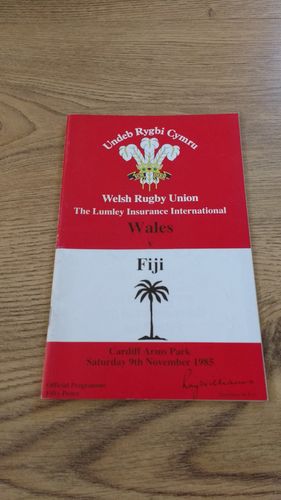 Wales v Fiji 1985 Rugby Programme