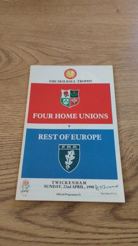 Four Home Unions v Rest of Europe 1990 Rugby Programme