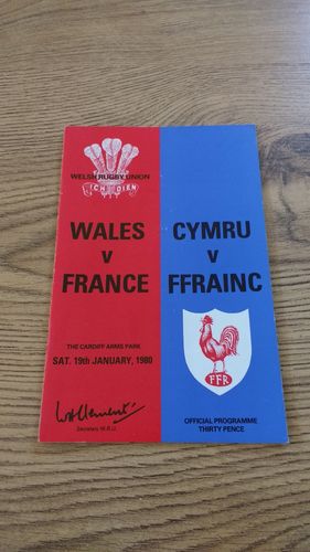 Wales v France 1980 Rugby Programme