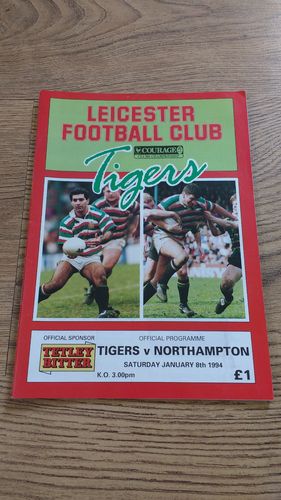 Leicester v Northampton 1994 Jan Rugby Programme