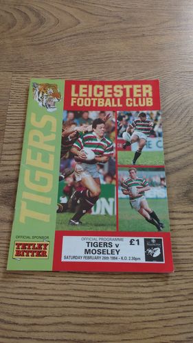 Leicester v Moseley Feb 1994 Pilkington Cup Q-F Rugby Programme