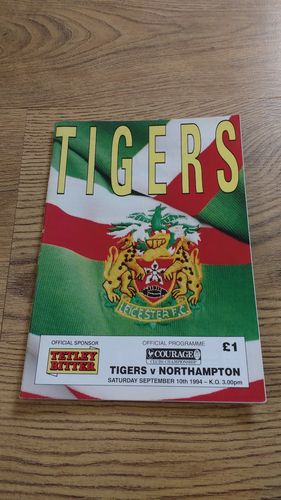 Leicester v Northampton Sept 1994 Rugby Programme