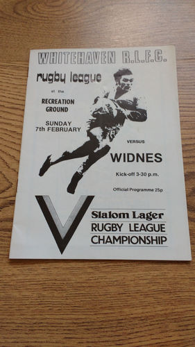 Whitehaven v Widnes Feb 1982 Rugby League Programme