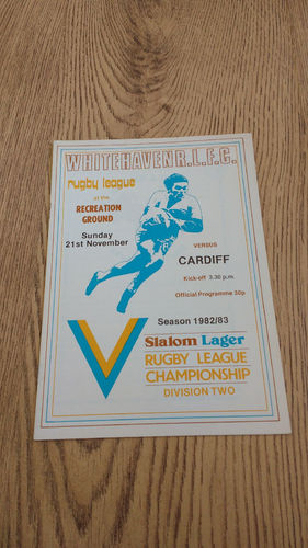 Whitehaven v Cardiff Nov 1982 Rugby League Programme