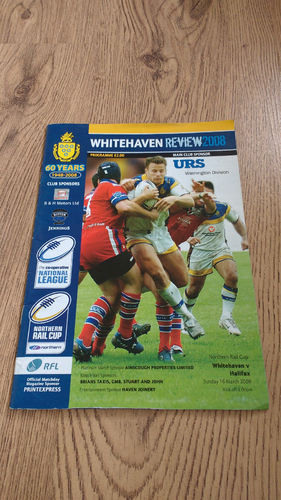 Whitehaven v Halifax Northern Rail Cup Mar 2008 Rugby League Programme