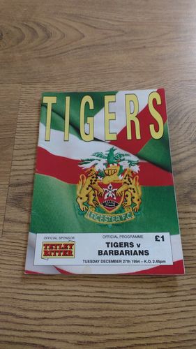Leicester v Barbarians Dec 1994 Rugby Programme