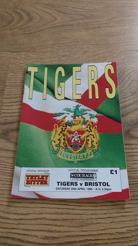 Leicester v Bristol Apr 1995 Rugby Programme