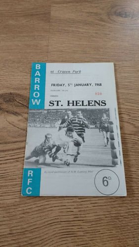 Barrow v St Helens Jan 1968 Rugby League Programme