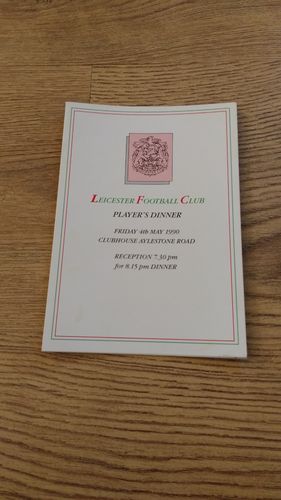 Leicester Rugby Club 1990 Players' Dinner Menu