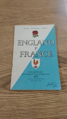 England v France 1957 Rugby Programme