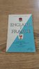 England v France 1957 Rugby Programme