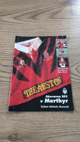 Aberavon v Merthyr Sept 1997 Rugby Programme