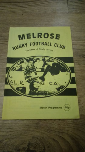Melrose v Jed-Forest Sept 1990 Rugby Programme