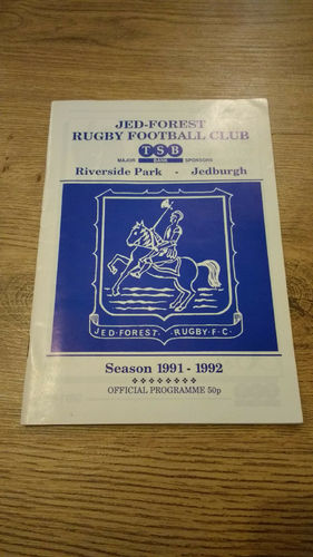 Jed-Forest v Currie Jan 1992 Rugby Programme