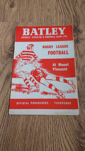 Batley v Workington Nov 1961 Rugby League Programme