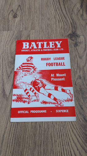 Batley v Rochdale Sept 1969 Rugby League Programme