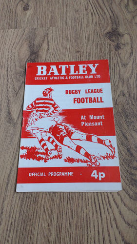 Batley v Hull KR Dec 1971 Rugby League Programme
