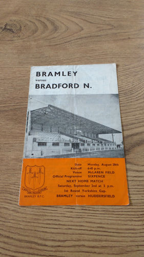 Bramley v Bradford Northern Aug 1967 Rugby League Programme