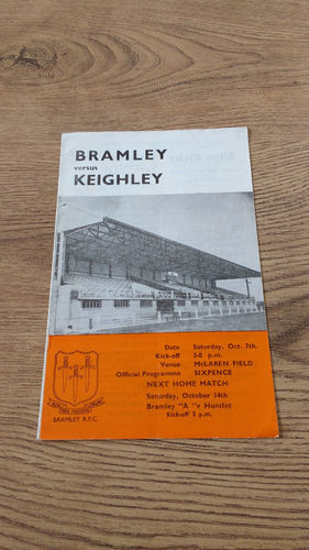Bramley v Keighley Oct 1967 Rugby League Programme