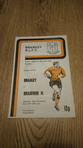 Bramley v Bradford Northern Dec 1977 Rugby League Programme