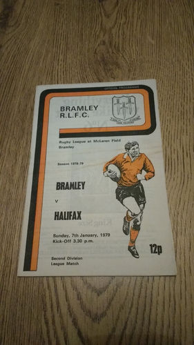 Bramley v Halifax Jan 1979 Rugby League Programme