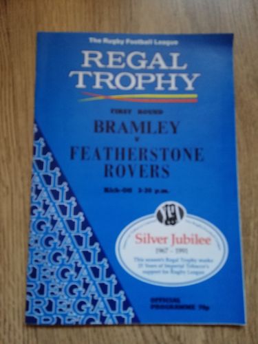 Bramley v Featherstone Rovers Regal Trophy Nov 1991