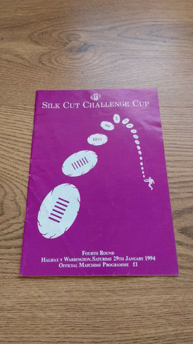 Halifax v Warrington Challenge Cup Jan 1994 Rugby League Programme