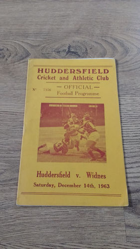 Huddersfield v Widnes Dec 1963 RL Programme