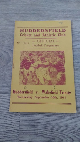 Huddersfield v Wakefield Trinity Sept 1964 Rugby League Programme