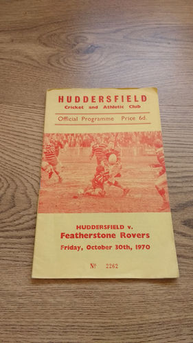 Huddersfield v Featherstone Rovers Oct 1970 Rugby League Programme