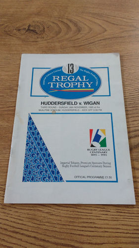 Huddersfield v Wigan Regal Trophy Nov 1995 Rugby League Programme