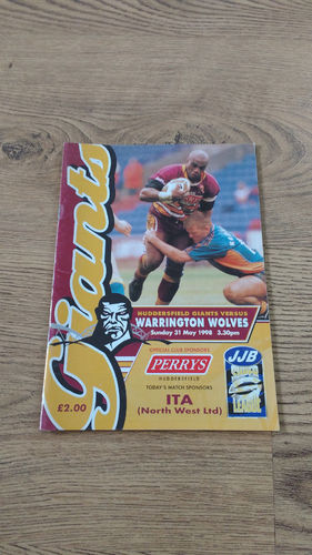 Huddersfield v Warrington Wolves May 1998 Rugby League Programme
