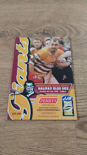 Huddersfield v Halifax Blue Sox July 1998 Rugby League Programme
