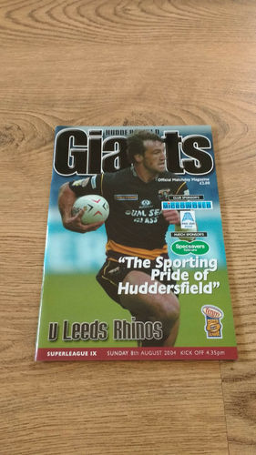 Huddersfield v Leeds Rhinos Aug 2004 Rugby League Programme
