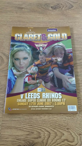 Huddersfield v Leeds Rhinos June 2007 Rugby League Programme