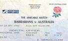 Rugby Union Tour Tickets / Passes - Used