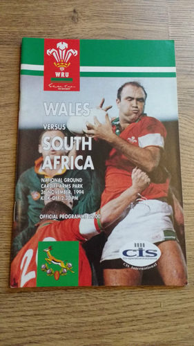 Wales v South Africa 1994 Rugby Programme