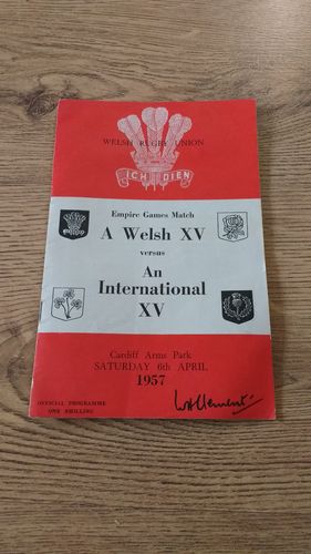 A Welsh XV v An International XV 1957 Rugby Programme