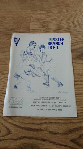 Bective R v Old Wesley Leinster Senior Cup Apr 1983 Rugby Programme