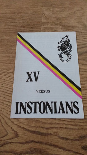 Instonians v Ballymena Jan 1989 Rugby Programme