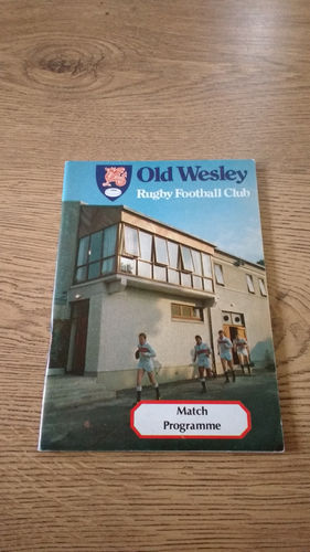 Old Wesley v Collegians 1983/84 Rugby Programme