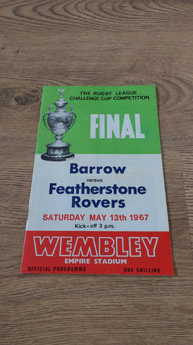 Barrow v Featherstone 1967 Challenge Cup Final Rugby League Programme