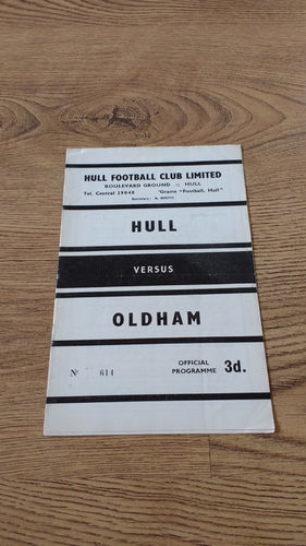 Hull v Oldham May 1963 Rugby League Programme
