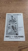 Hull v Salford Dec 1970 Rugby League Programme