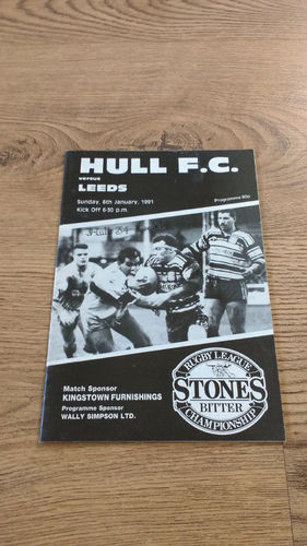 Hull v Leeds Jan 1991 Rugby League Programme