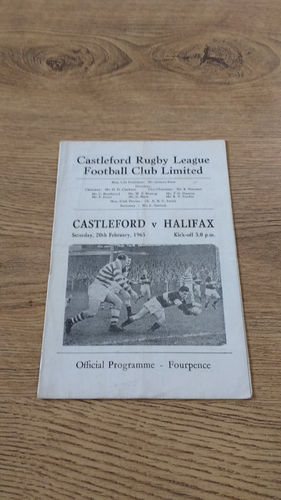 Castleford v Halifax Feb 1965 Rugby League Programme