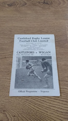 Castleford v Wigan Sept 1965 Rugby League Programme