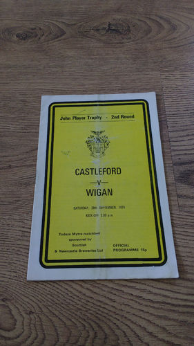 Castleford v Wigan John Player Trophy Sept 1979 Rugby League Programme