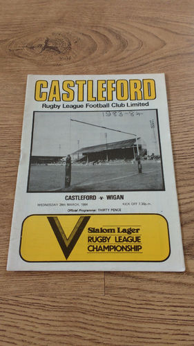 Castleford v Wigan Mar 1984 Rugby League Programme