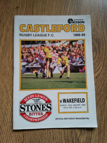 Castleford v Wakefield Jan 1989 Rugby League Programme